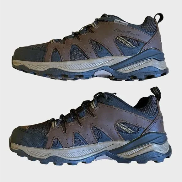 NWB Eddie Bauer Lake Union Lux Men's Leather Waterproof Hiking Shoes 8.5 Brown